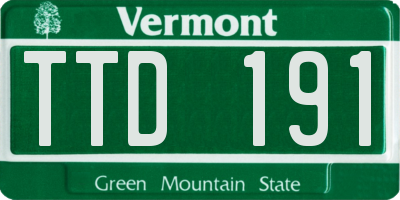 VT license plate TTD191