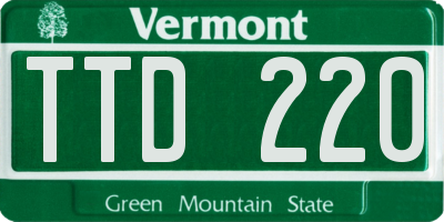VT license plate TTD220