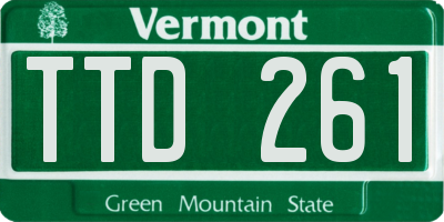 VT license plate TTD261