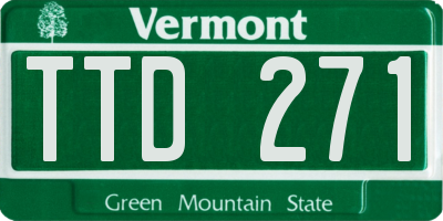 VT license plate TTD271