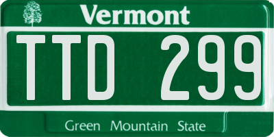 VT license plate TTD299