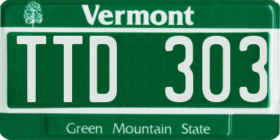 VT license plate TTD303