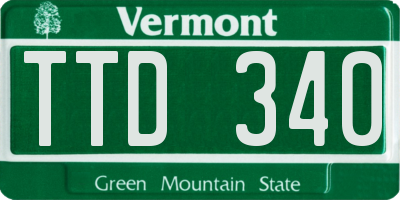 VT license plate TTD340