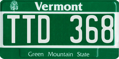 VT license plate TTD368