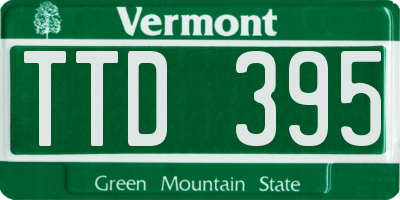 VT license plate TTD395