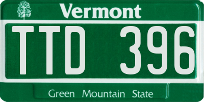 VT license plate TTD396