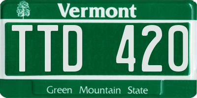 VT license plate TTD420