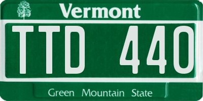 VT license plate TTD440