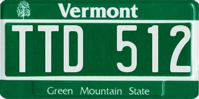 VT license plate TTD512