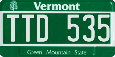 VT license plate TTD535