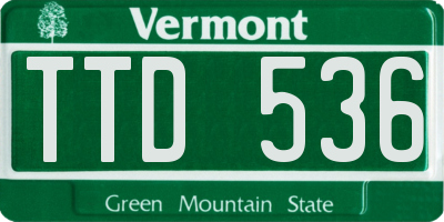 VT license plate TTD536