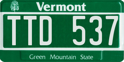 VT license plate TTD537