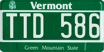 VT license plate TTD586