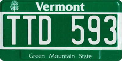 VT license plate TTD593