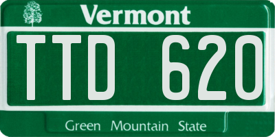 VT license plate TTD620