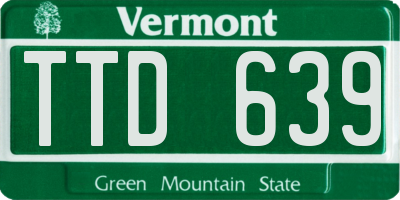 VT license plate TTD639