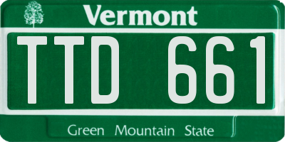 VT license plate TTD661