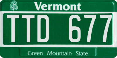 VT license plate TTD677