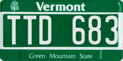 VT license plate TTD683