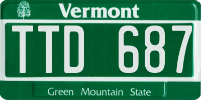 VT license plate TTD687