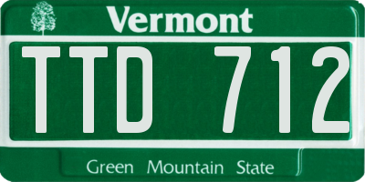 VT license plate TTD712