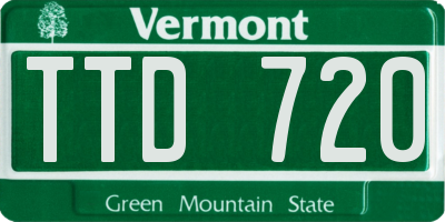 VT license plate TTD720