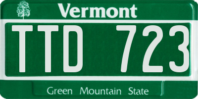 VT license plate TTD723