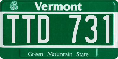 VT license plate TTD731