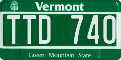 VT license plate TTD740