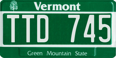VT license plate TTD745