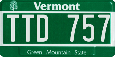 VT license plate TTD757