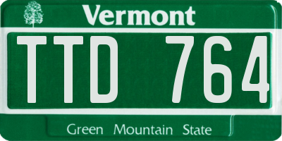 VT license plate TTD764