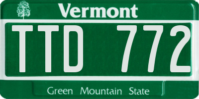 VT license plate TTD772