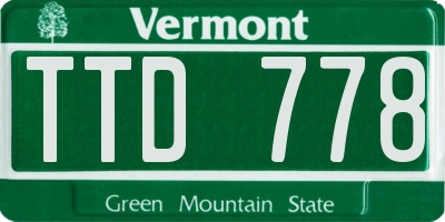 VT license plate TTD778