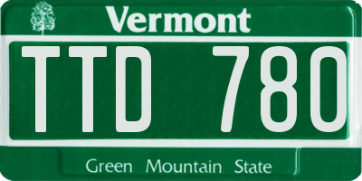 VT license plate TTD780