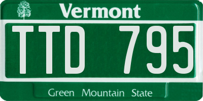VT license plate TTD795