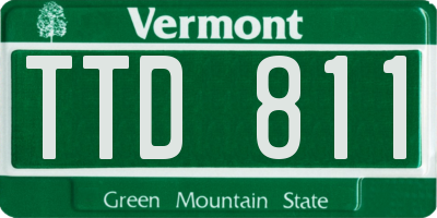 VT license plate TTD811