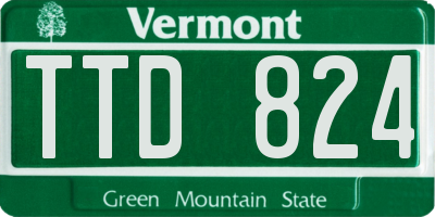 VT license plate TTD824