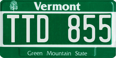 VT license plate TTD855