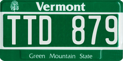 VT license plate TTD879