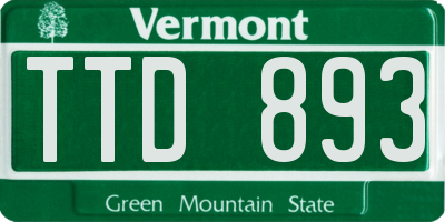 VT license plate TTD893