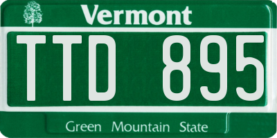 VT license plate TTD895