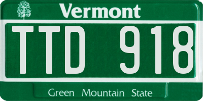 VT license plate TTD918