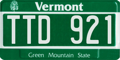 VT license plate TTD921