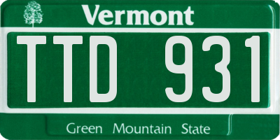 VT license plate TTD931