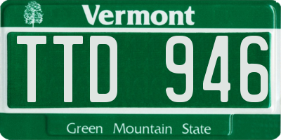 VT license plate TTD946