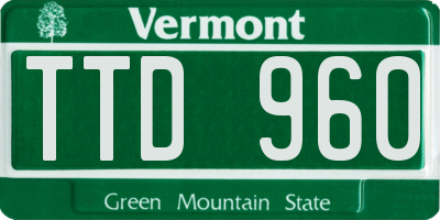 VT license plate TTD960