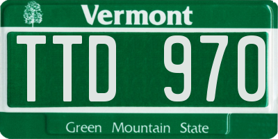 VT license plate TTD970
