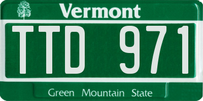 VT license plate TTD971