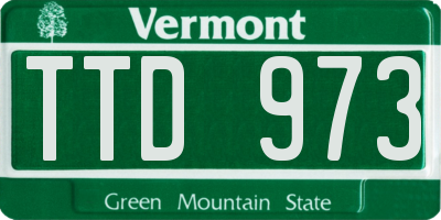 VT license plate TTD973